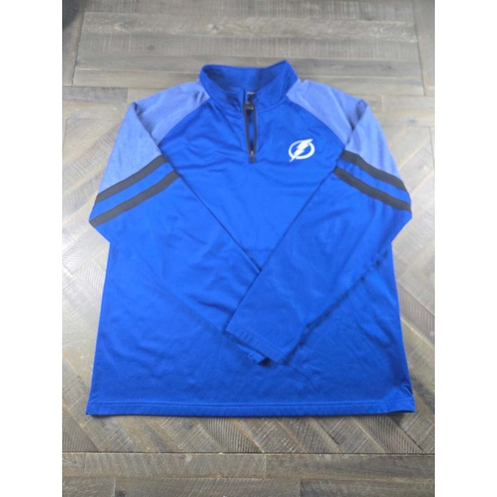 NHL Tampa Bay Lightning Mens 2XL Blue 1/4 Zip Pullover Sweatshirt Jacket